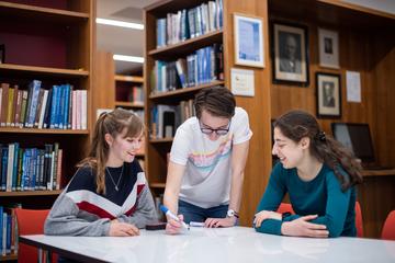 Students studying in the Earth Sciences Library